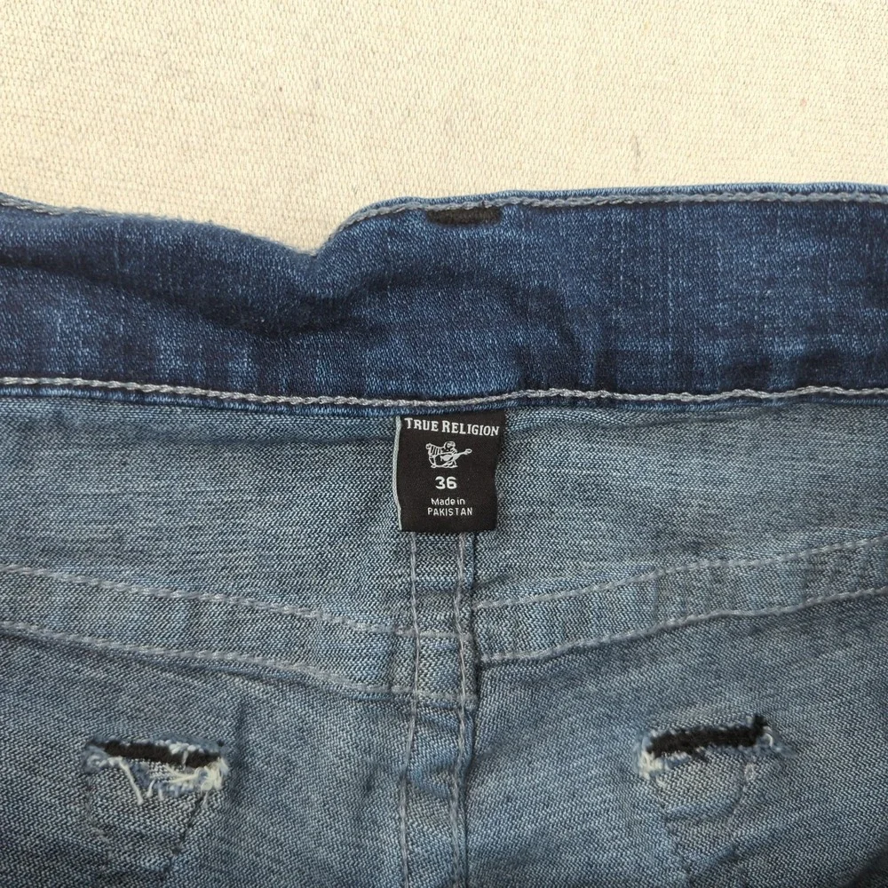 True Religion Jeans Mens 36x32 Blue Rocco Relaxed Skinny Dark Wash